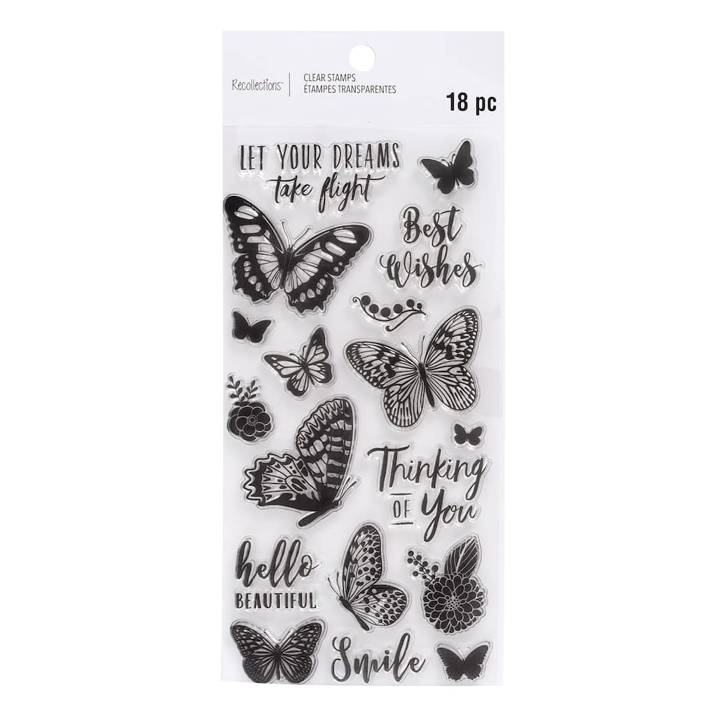5 Handmade Butterfly Gift Tags Black